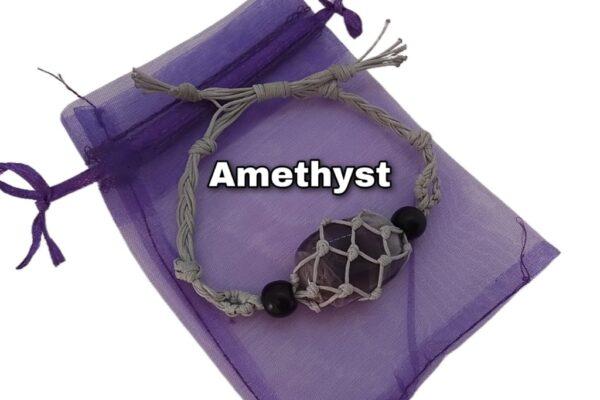 Handgearbeitetes Heilstein- Energie-Armband mit Amethyst